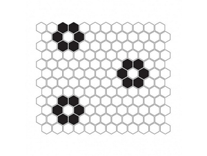 Dunin Mini Hexagon B&W Flower - mozaika ceramiczna połysk 26 x 30 cm