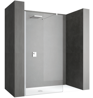 Emporia Sense H ścianka prysznicowa walk-in 120 cm z drążkiem, wys. 200 cm profil srebrny SENSIH120-1B